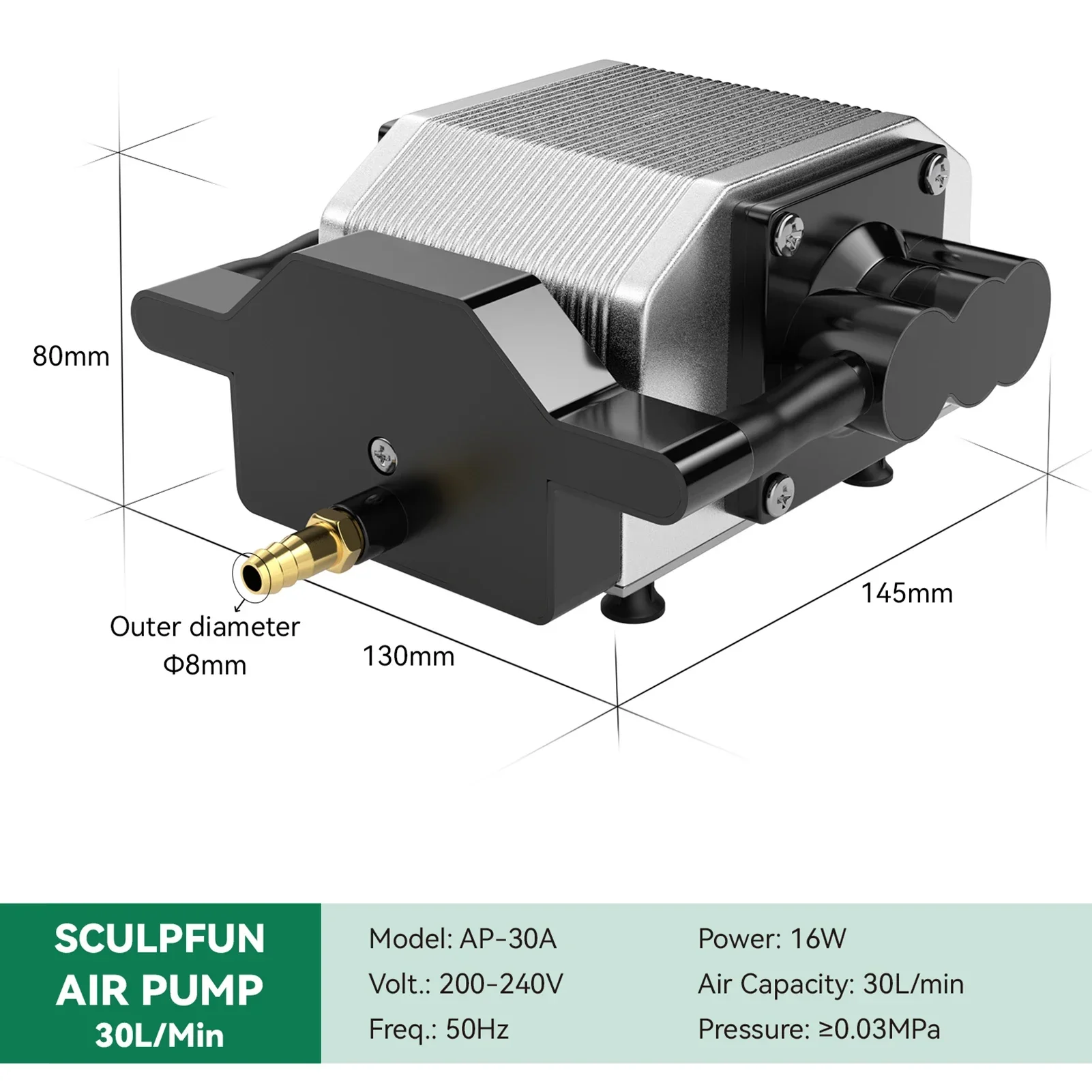 Air Assist Pump Laser - 30L/Min 레이저 에어 어시스트 펌프 S10