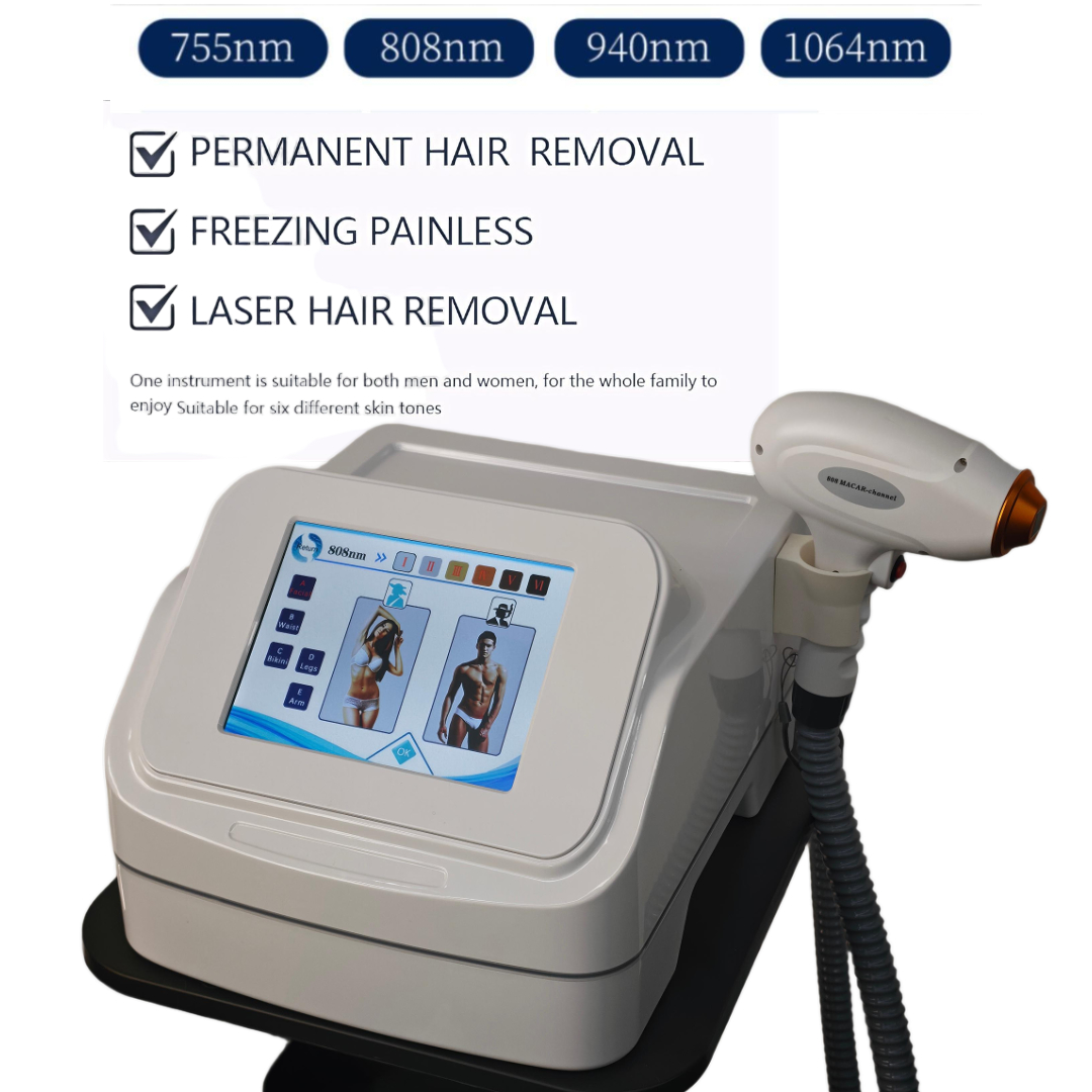 Industrial Laser Hair Removal Machine - 전문가용 다이오드 레이저 제모기 4파장 755/808/940/1064nm